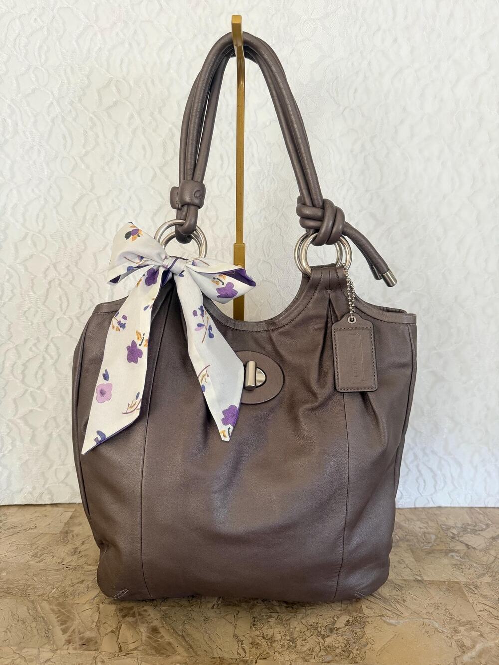 Vtg COACH Parker metallic tote shoulder bag 14162